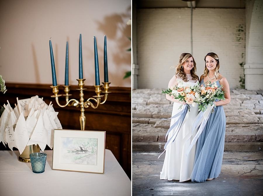 Candelabra at this Southern Railway Station Wedding by Knoxville Wedding Photographer, Amanda May Photos.