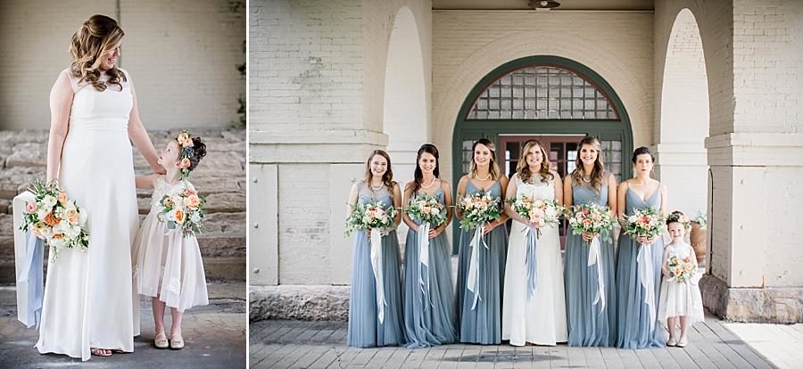 With the flower girl at this Southern Railway Station Wedding by Knoxville Wedding Photographer, Amanda May Photos.