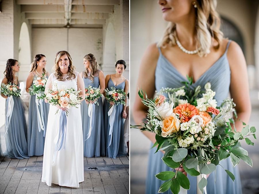 Bouquet details at this Southern Railway Station Wedding by Knoxville Wedding Photographer, Amanda May Photos.