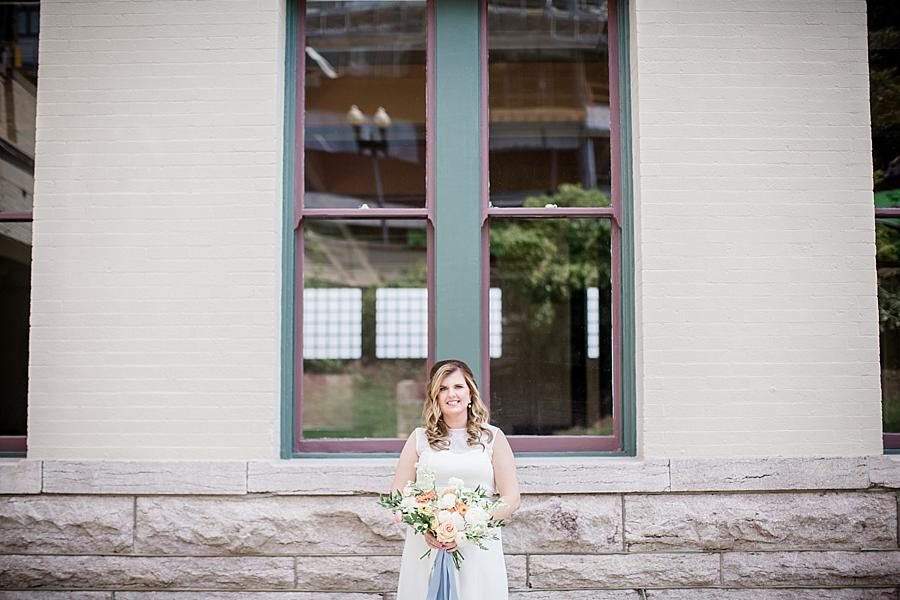 Green window sill at this Southern Railway Station Wedding by Knoxville Wedding Photographer, Amanda May Photos.