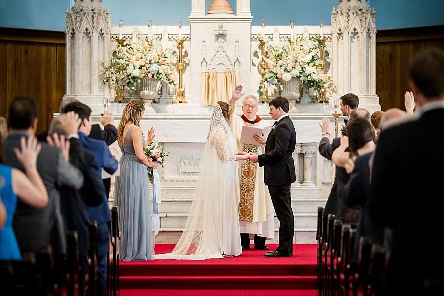 Blessing at this Southern Railway Station Wedding by Knoxville Wedding Photographer, Amanda May Photos.