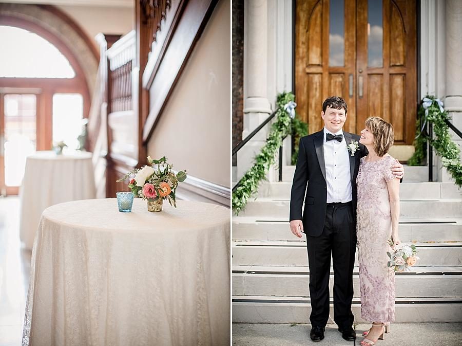 Reception table at this Southern Railway Station Wedding by Knoxville Wedding Photographer, Amanda May Photos.