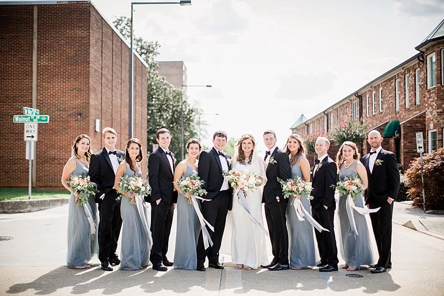 The wedding party at this Southern Railway Station Wedding by Knoxville Wedding Photographer, Amanda May Photos.