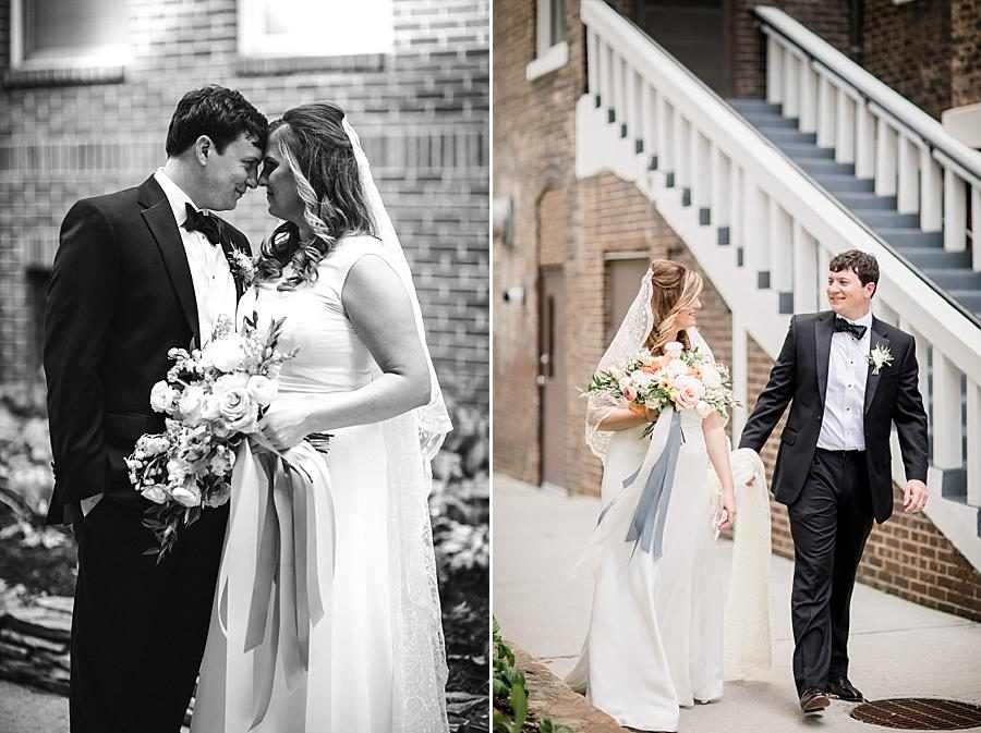 Holding the train at this Southern Railway Station Wedding by Knoxville Wedding Photographer, Amanda May Photos.