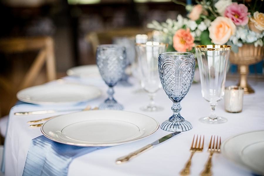 Place settings at this Southern Railway Station Wedding by Knoxville Wedding Photographer, Amanda May Photos.