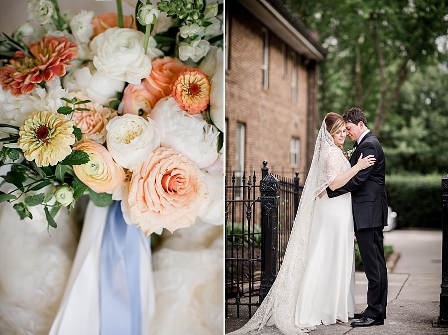 Orange flowers at this Southern Railway Station Wedding by Knoxville Wedding Photographer, Amanda May Photos.