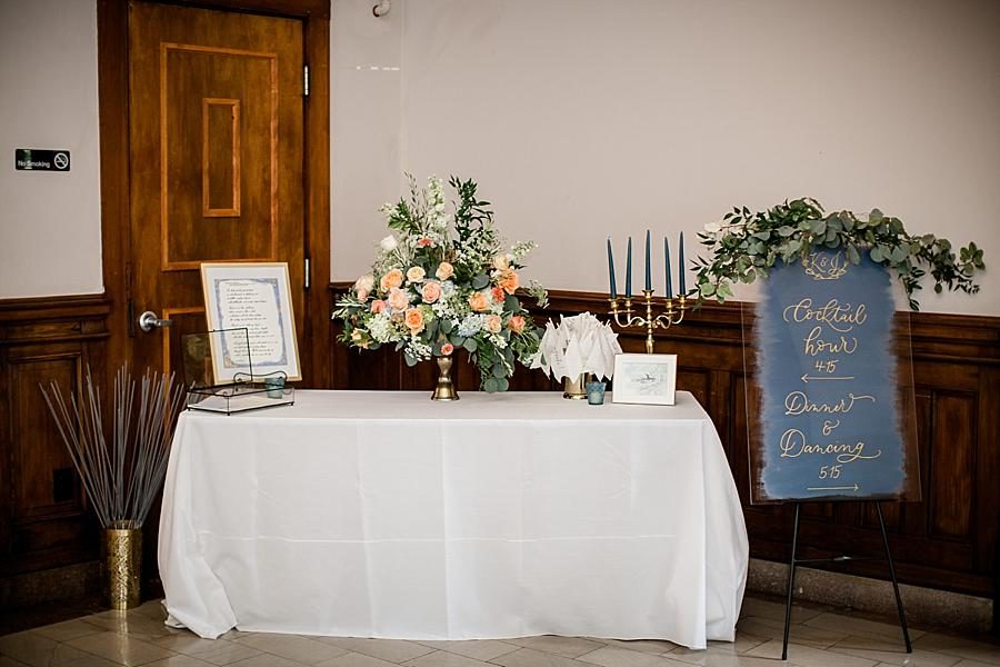 Ceremony table at this Southern Railway Station Wedding by Knoxville Wedding Photographer, Amanda May Photos.