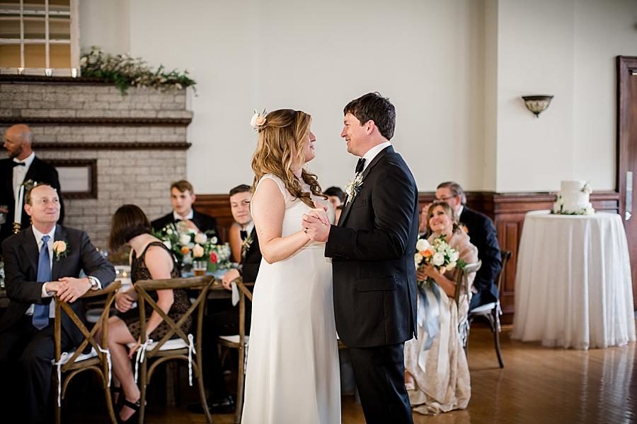 First dance at this Southern Railway Station Wedding by Knoxville Wedding Photographer, Amanda May Photos.