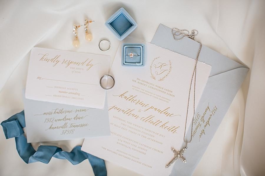 Flat lay photography at this Southern Railway Station Wedding by Knoxville Wedding Photographer, Amanda May Photos.