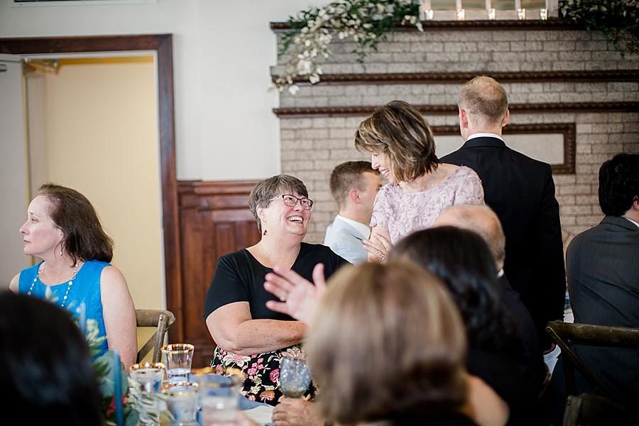 Guests mingling at this Southern Railway Station Wedding by Knoxville Wedding Photographer, Amanda May Photos.