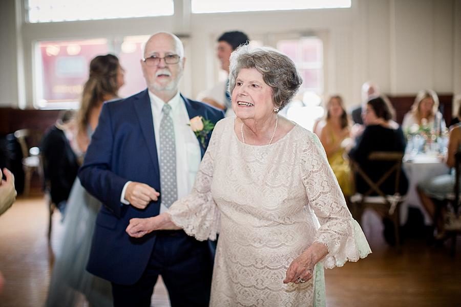 Grandparents dancing at this Southern Railway Station Wedding by Knoxville Wedding Photographer, Amanda May Photos.