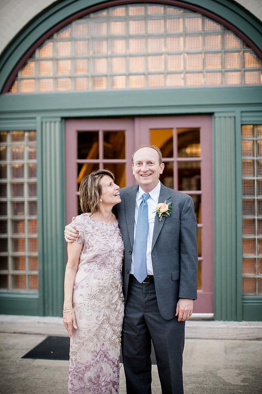 Parents of the groom at this Southern Railway Station Wedding by Knoxville Wedding Photographer, Amanda May Photos.