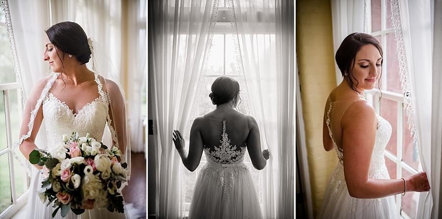Bride by the window at this Historic Westwood Bridal Session by Knoxville Wedding Photographer, Amanda May Photos.