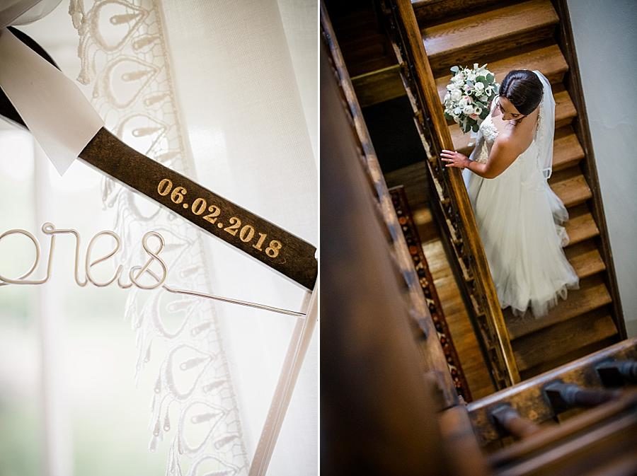 Personalized bridal gown hanger at this Historic Westwood Bridal Session by Knoxville Wedding Photographer, Amanda May Photos.