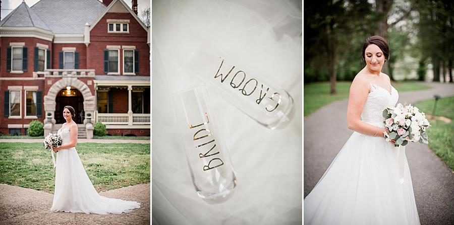 Bride and groom glasses at this Historic Westwood Bridal Session by Knoxville Wedding Photographer, Amanda May Photos.