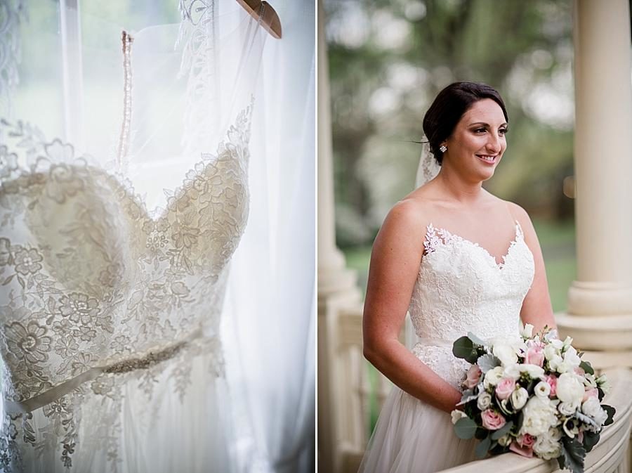 Standing on the porch at this Historic Westwood Bridal Session by Knoxville Wedding Photographer, Amanda May Photos.