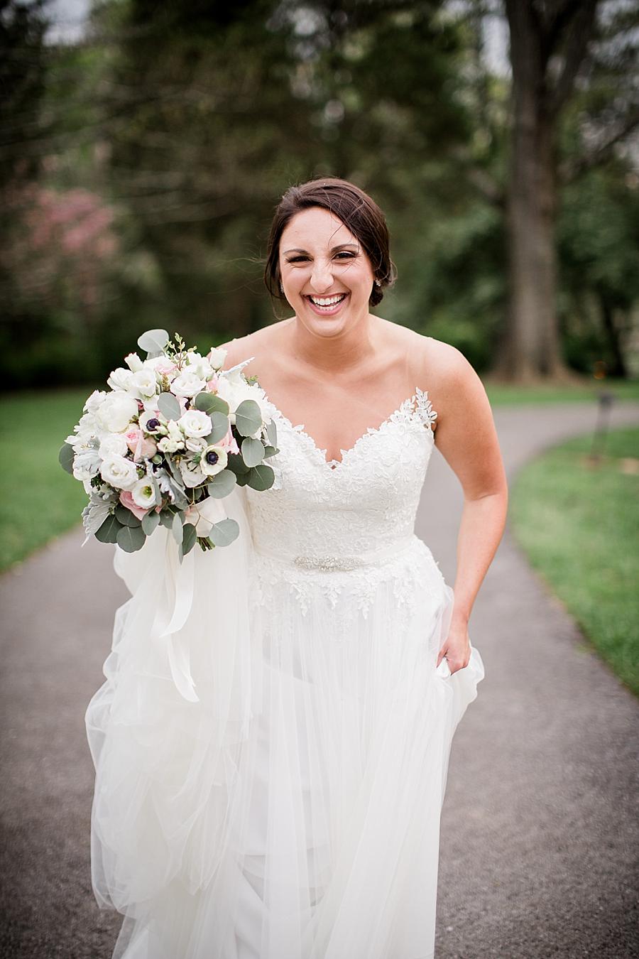Happy bride at this Historic Westwood Bridal Session by Knoxville Wedding Photographer, Amanda May Photos.