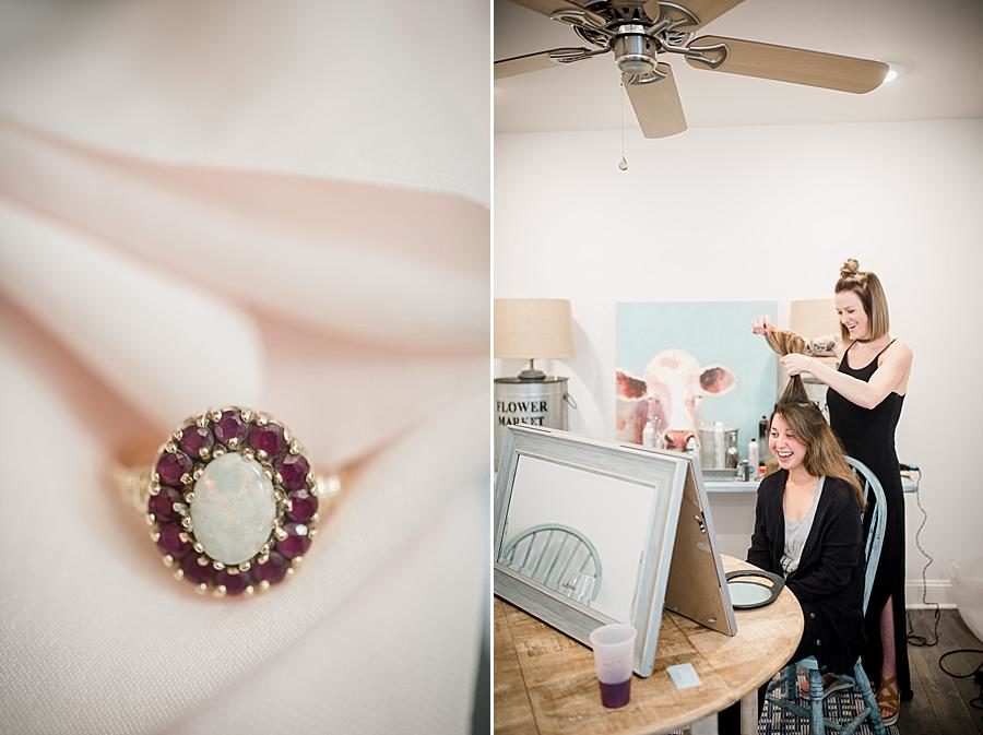 Opal ring at this Estate of Grace Wedding by Knoxville Wedding Photographer, Amanda May Photos.