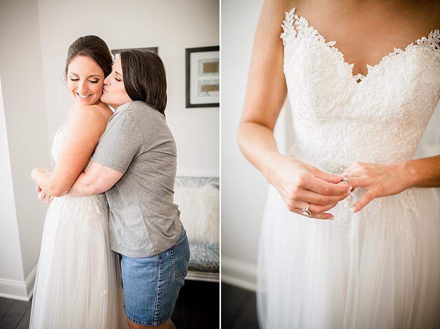 Slipping on the engagement ring at this Estate of Grace Wedding by Knoxville Wedding Photographer, Amanda May Photos.