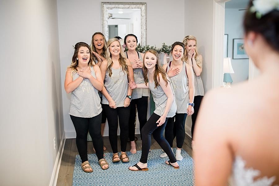 Bridesmaids first look at this Estate of Grace Wedding by Knoxville Wedding Photographer, Amanda May Photos.