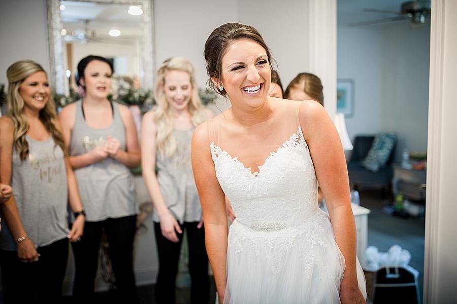 Happy bride at this Estate of Grace Wedding by Knoxville Wedding Photographer, Amanda May Photos.