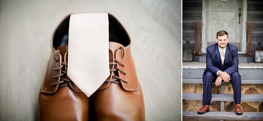 Loafers and tie at this Estate of Grace Wedding by Knoxville Wedding Photographer, Amanda May Photos.