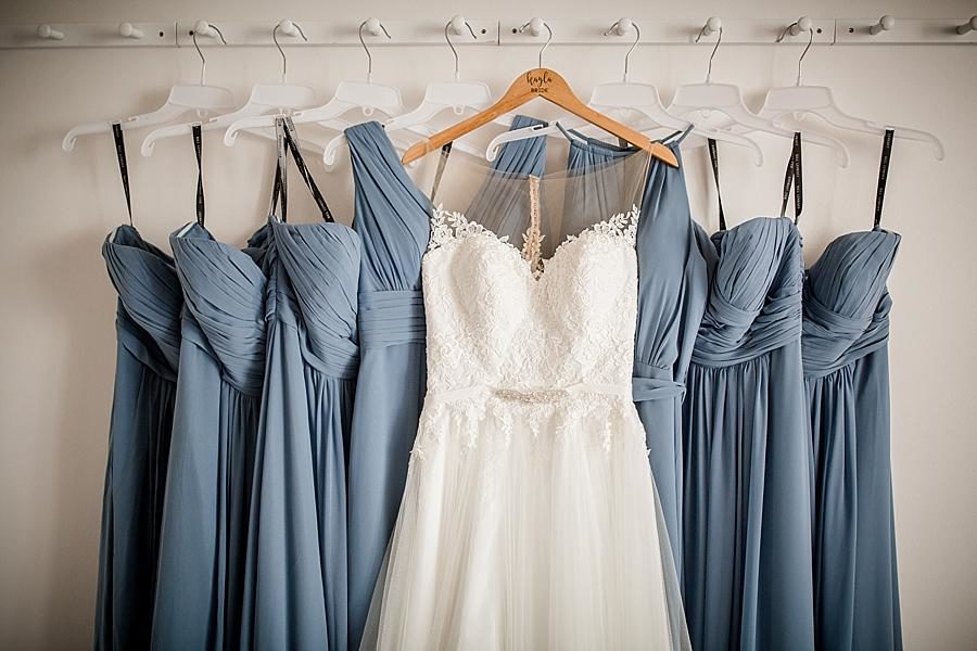 Bridal gown and bridesmaids dresses at this Estate of Grace Wedding by Knoxville Wedding Photographer, Amanda May Photos.