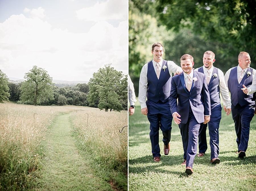 Cheering on the groom at this Estate of Grace Wedding by Knoxville Wedding Photographer, Amanda May Photos.