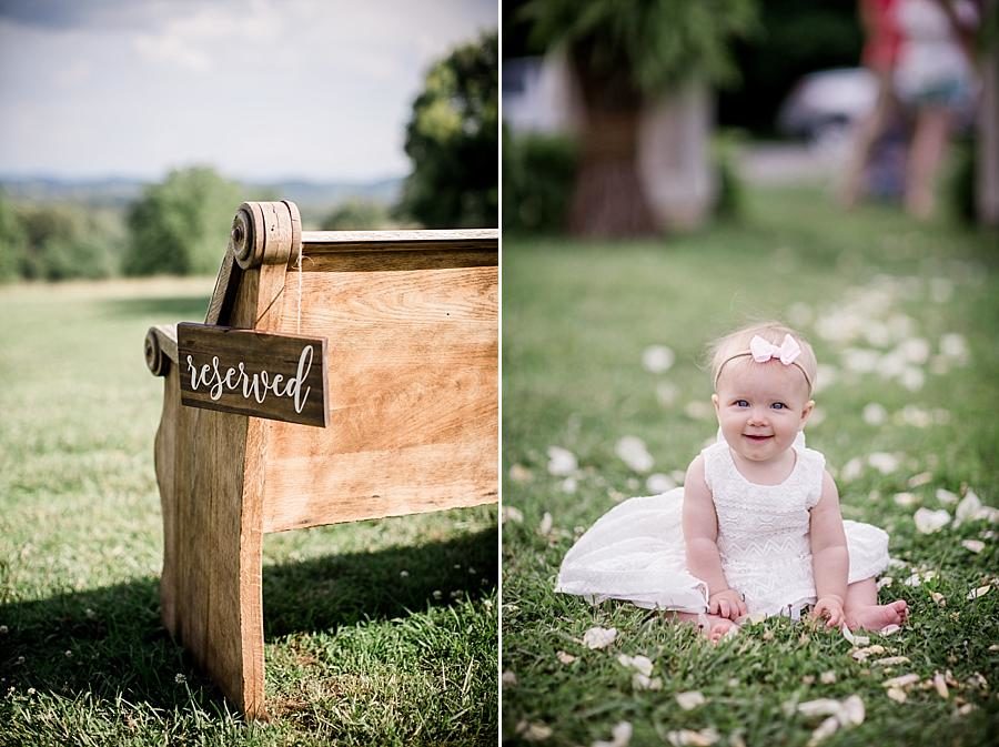 Reserved pew at this Estate of Grace Wedding by Knoxville Wedding Photographer, Amanda May Photos.