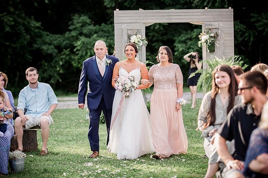 Walking the bride down the aisle at this Estate of Grace Wedding by Knoxville Wedding Photographer, Amanda May Photos.