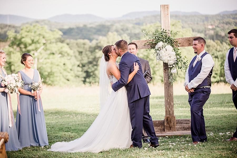 Kiss the bride at this Estate of Grace Wedding by Knoxville Wedding Photographer, Amanda May Photos.