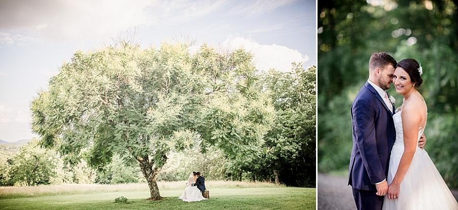 Under a tree at this Estate of Grace Wedding by Knoxville Wedding Photographer, Amanda May Photos.