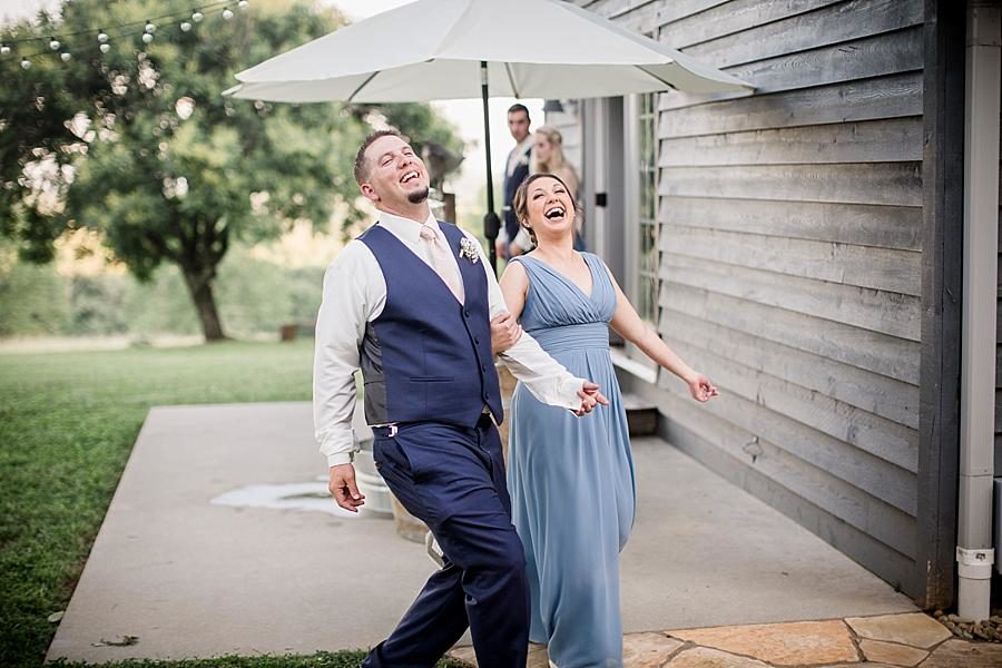 Bridal party entering reception at this Estate of Grace Wedding by Knoxville Wedding Photographer, Amanda May Photos.