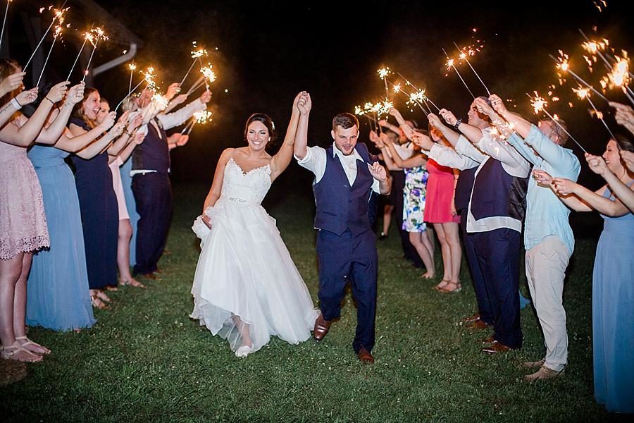 Sparkler exit at this Estate of Grace Wedding by Knoxville Wedding Photographer, Amanda May Photos.