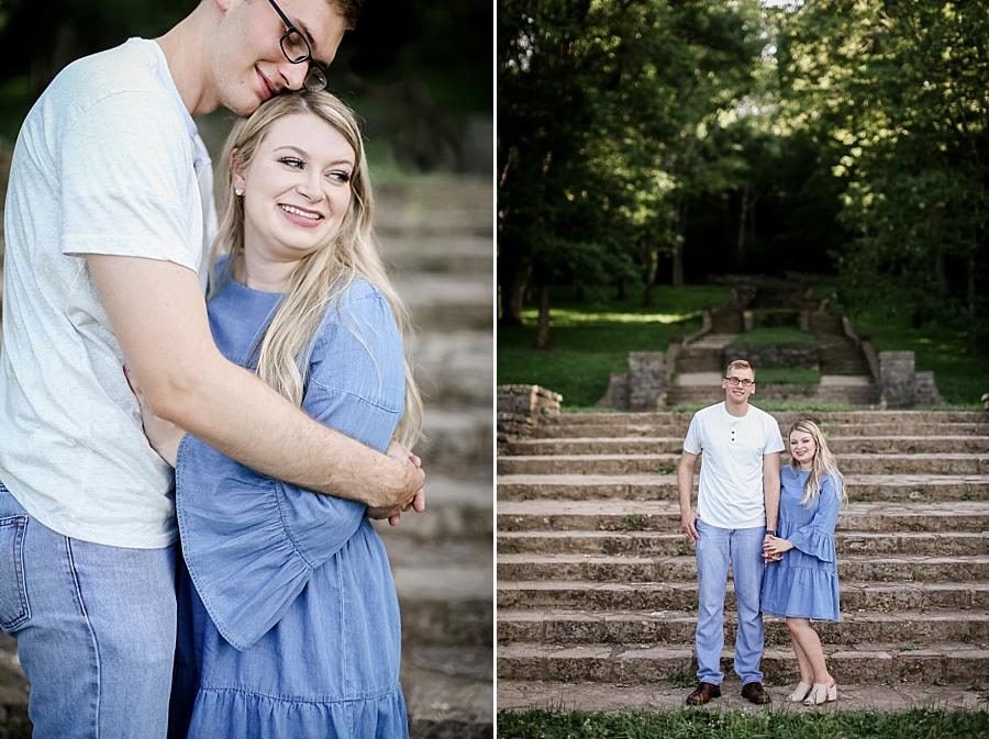 Looking away from the camera at this Percy Warner Engagement Session by Knoxville Wedding Photographer, Amanda May Photos.