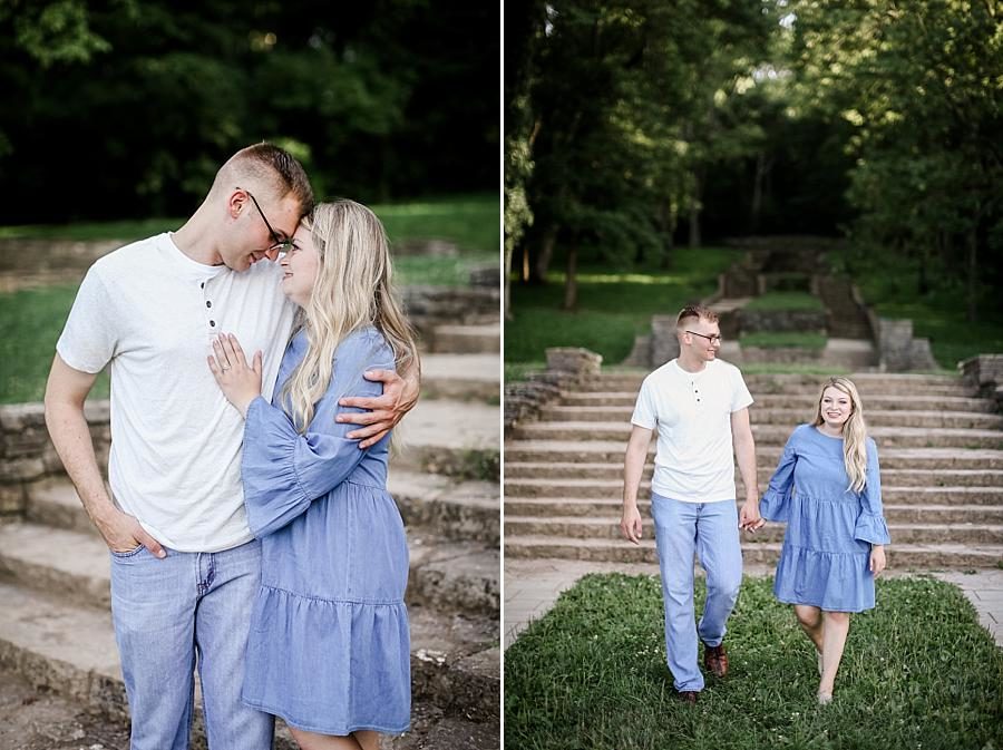 Holding hands at this Percy Warner Engagement Session by Knoxville Wedding Photographer, Amanda May Photos.