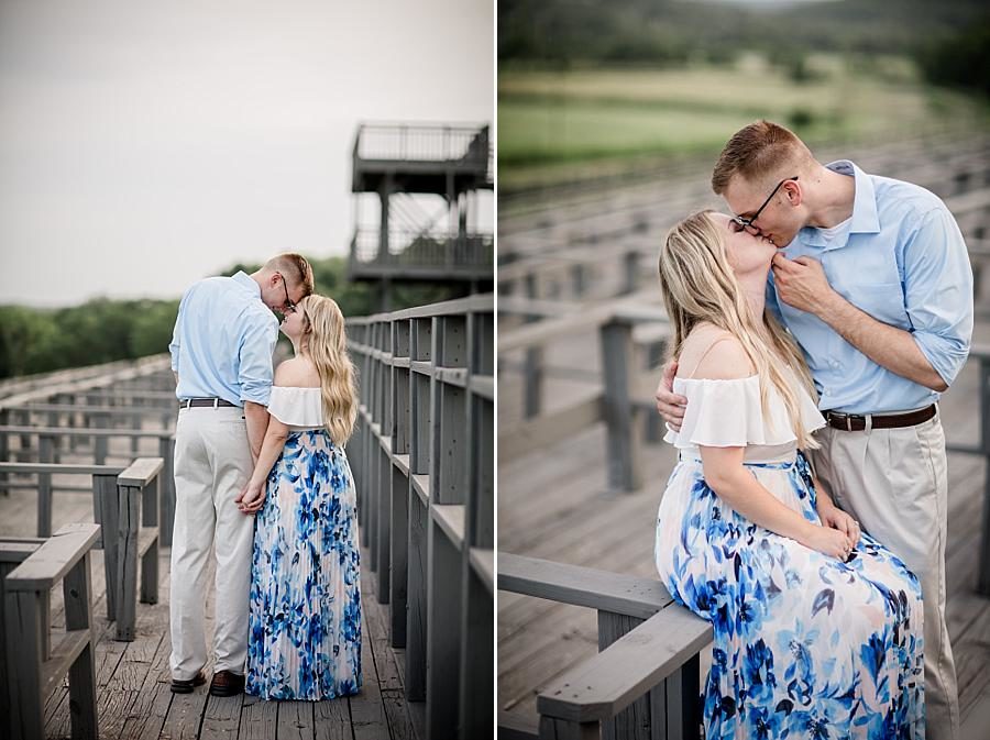 Kisses at this Percy Warner Engagement Session by Knoxville Wedding Photographer, Amanda May Photos.