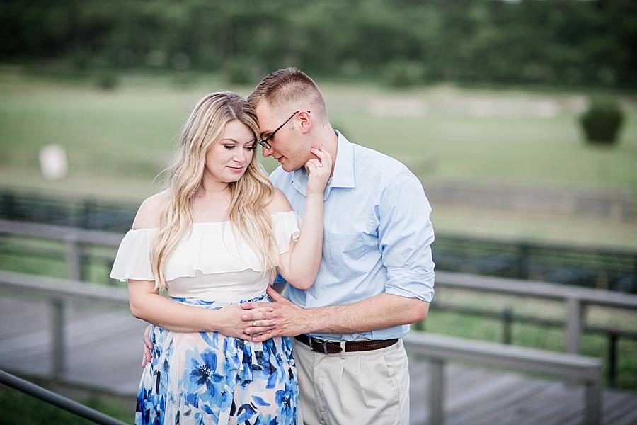 Hand on cheek at this Percy Warner Engagement Session by Knoxville Wedding Photographer, Amanda May Photos.