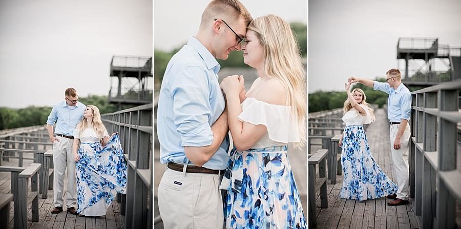 Twirling his fiancee at this Percy Warner Engagement Session by Knoxville Wedding Photographer, Amanda May Photos.