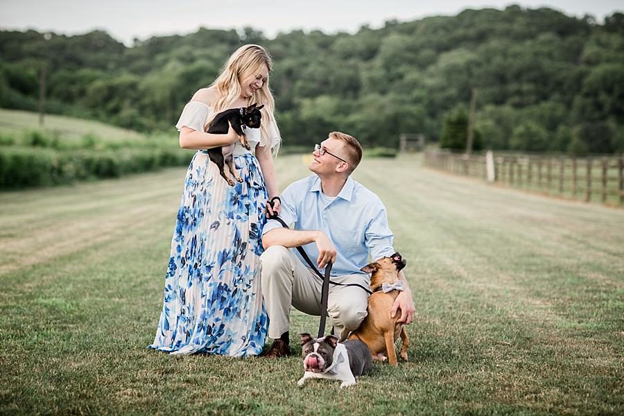 Puppies at this Percy Warner Engagement Session by Knoxville Wedding Photographer, Amanda May Photos.