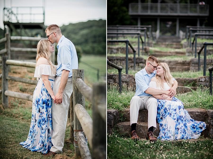 Grass steps at this Percy Warner Engagement Session by Knoxville Wedding Photographer, Amanda May Photos.
