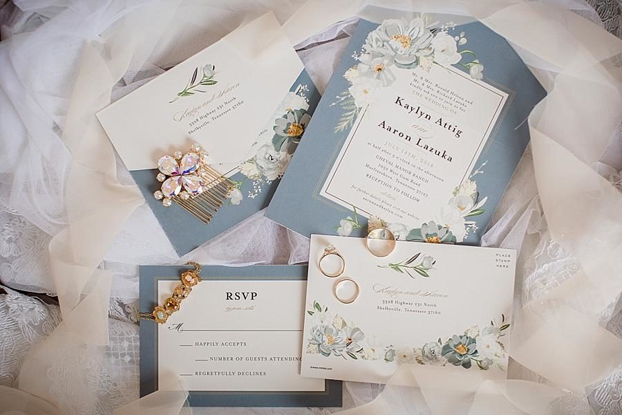 Invitation detail at this Cheval Manor Wedding by Knoxville Wedding Photographer, Amanda May Photos.
