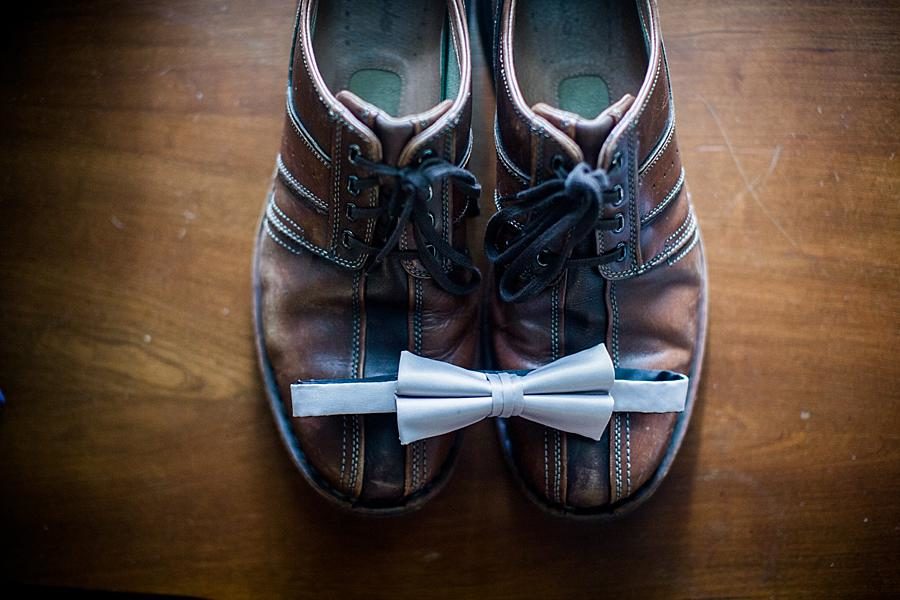 Blue bow tie at this Cheval Manor Wedding by Knoxville Wedding Photographer, Amanda May Photos.