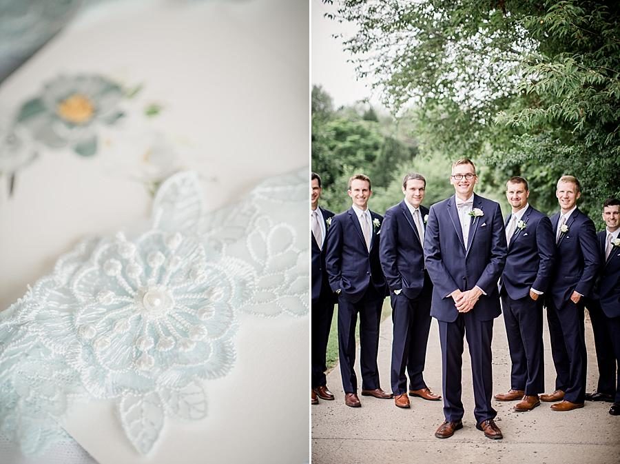 Lace garter at this Cheval Manor Wedding by Knoxville Wedding Photographer, Amanda May Photos.