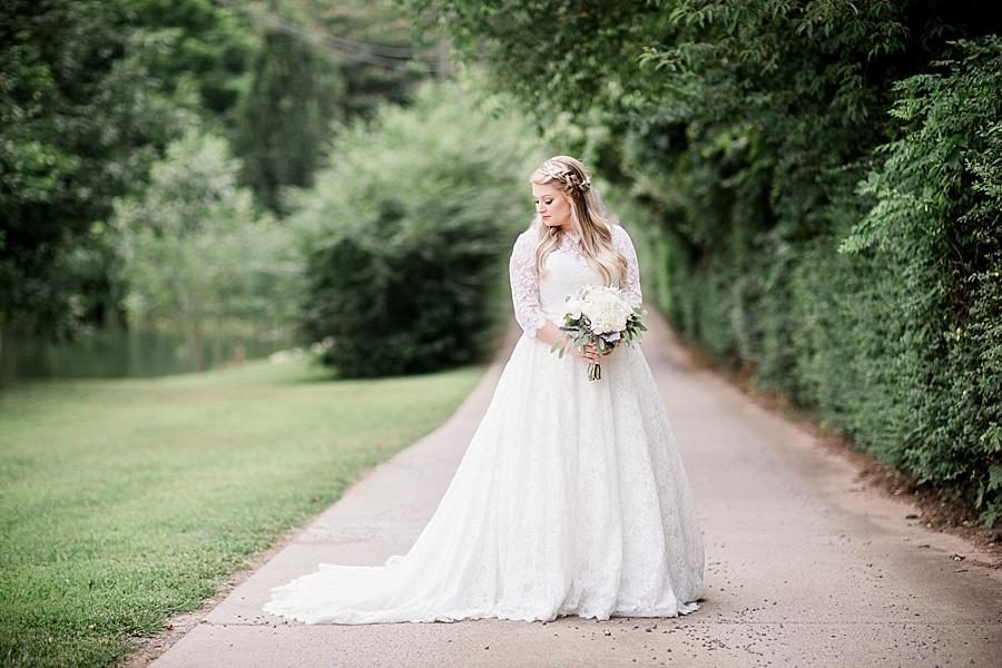Just the bride at this Cheval Manor Wedding by Knoxville Wedding Photographer, Amanda May Photos.