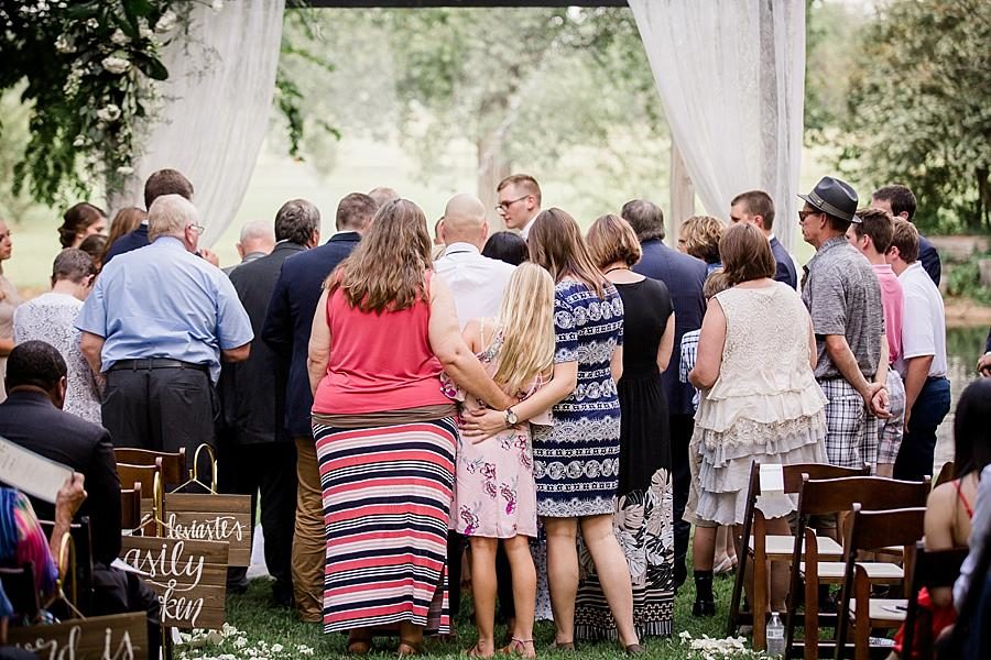 Family prayer at this Cheval Manor Wedding by Knoxville Wedding Photographer, Amanda May Photos.