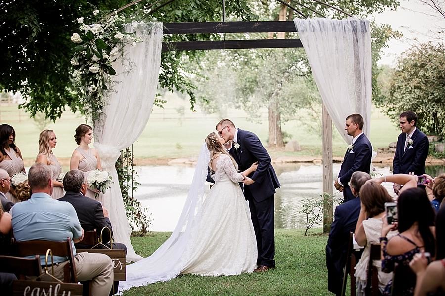 You may kiss the bride at this Cheval Manor Wedding by Knoxville Wedding Photographer, Amanda May Photos.