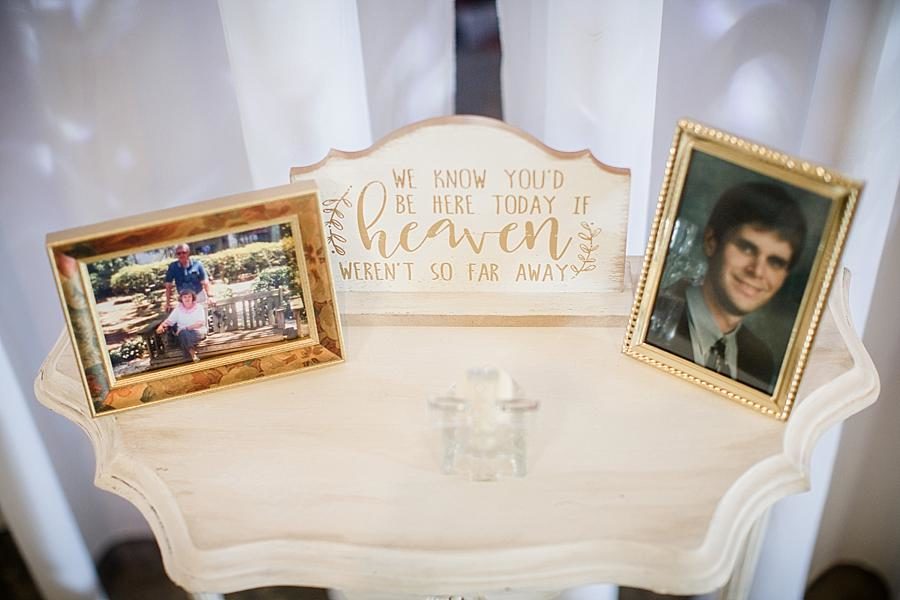 In memory of table at this Cheval Manor Wedding by Knoxville Wedding Photographer, Amanda May Photos.