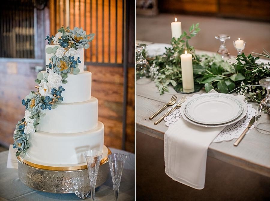 The cake at this Cheval Manor Wedding by Knoxville Wedding Photographer, Amanda May Photos.
