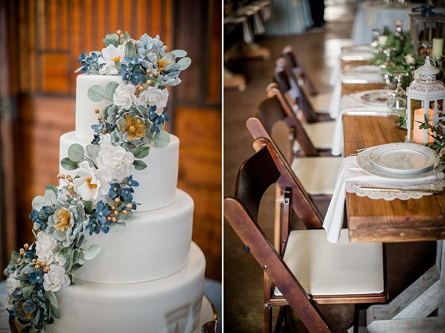 Cake flowers at this Cheval Manor Wedding by Knoxville Wedding Photographer, Amanda May Photos.